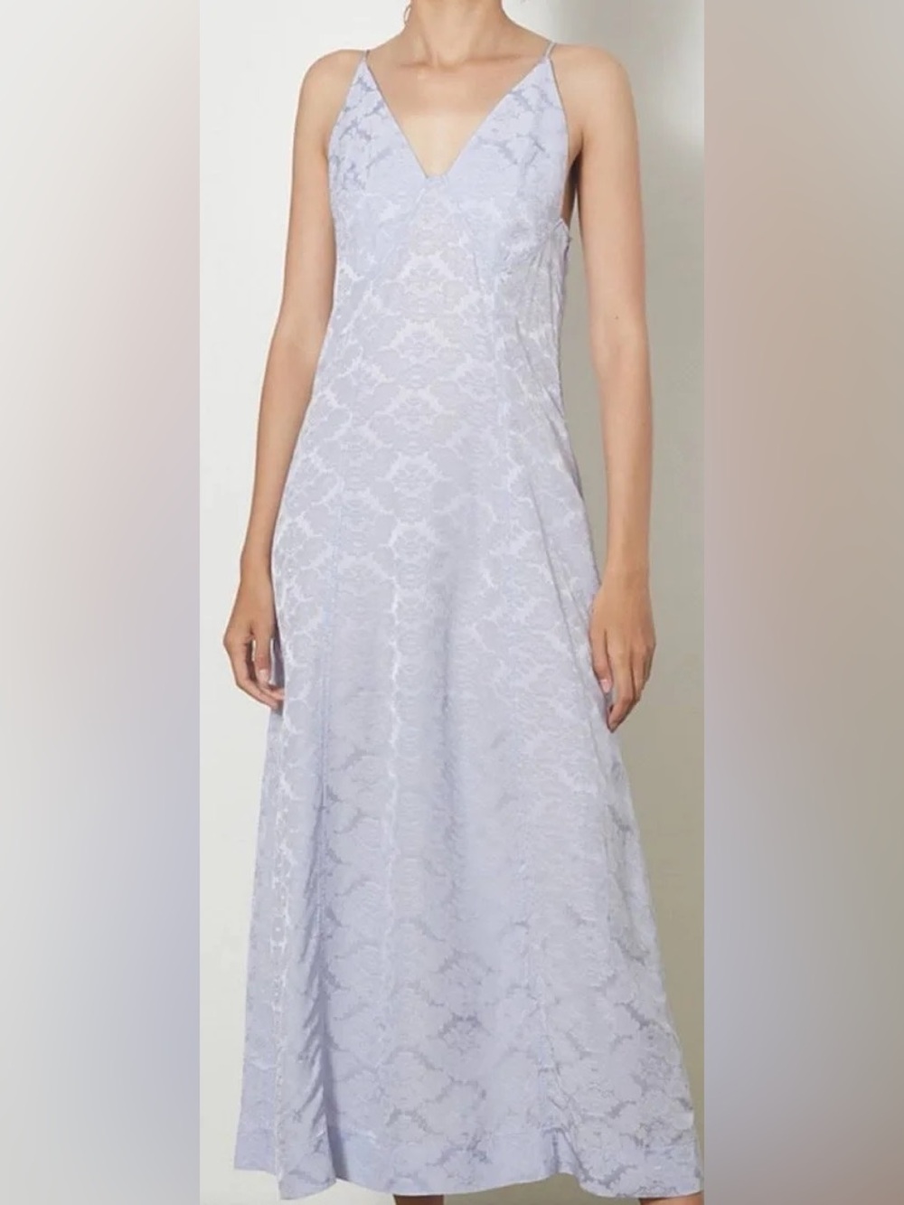 Ganni Jacquard Slip Dress in Cosmic Sky